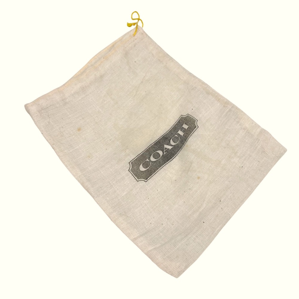 COACH Vintage Small Dust Bag‎ Cream Cotton Drawstring Pouch Muslin 6x8